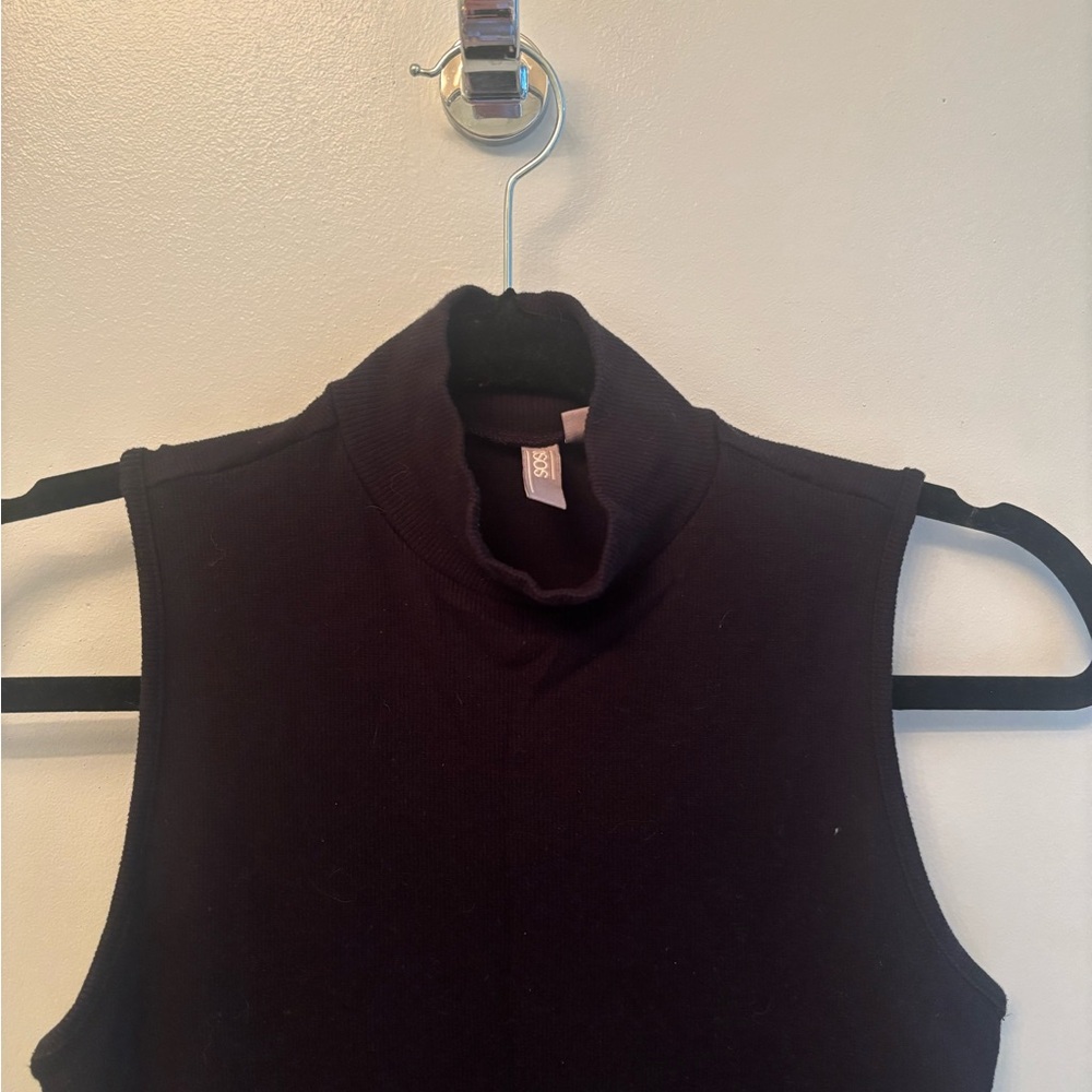 ASOS Black Ribbed Turtleneck bodysuit